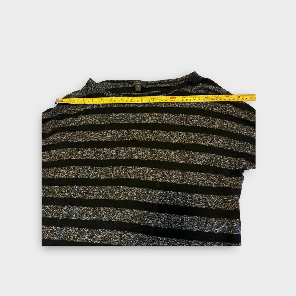 MIX by 41 Hawthorn Black Grey Striped Boat Neck 3/4 Sleeve Top Small 190133 - Picture 5 of 9